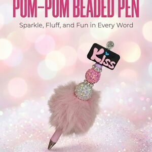 Pink Pom-Pom Beaded Pen